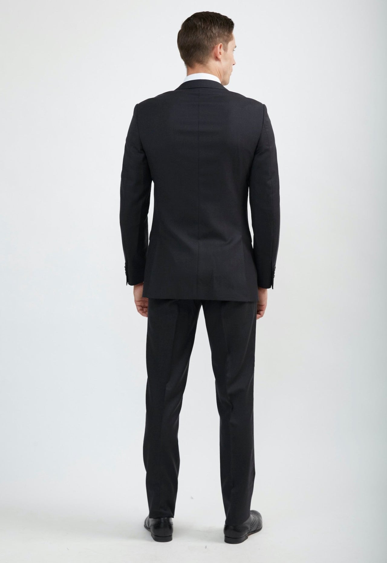 Luxurious 100% Super Fine Italian Wool Charcoal Grey Suit - Tomasso Black