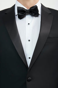 Thumbnail for Luxurious 100% Super Fine Italian Wool Classic Black Tuxedo - Tomasso Black