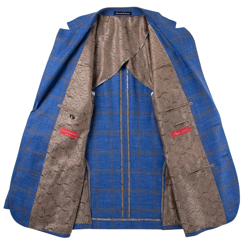 Blue Melange Sport Coat Slim Fit - Drago Fabric - Tomasso Black