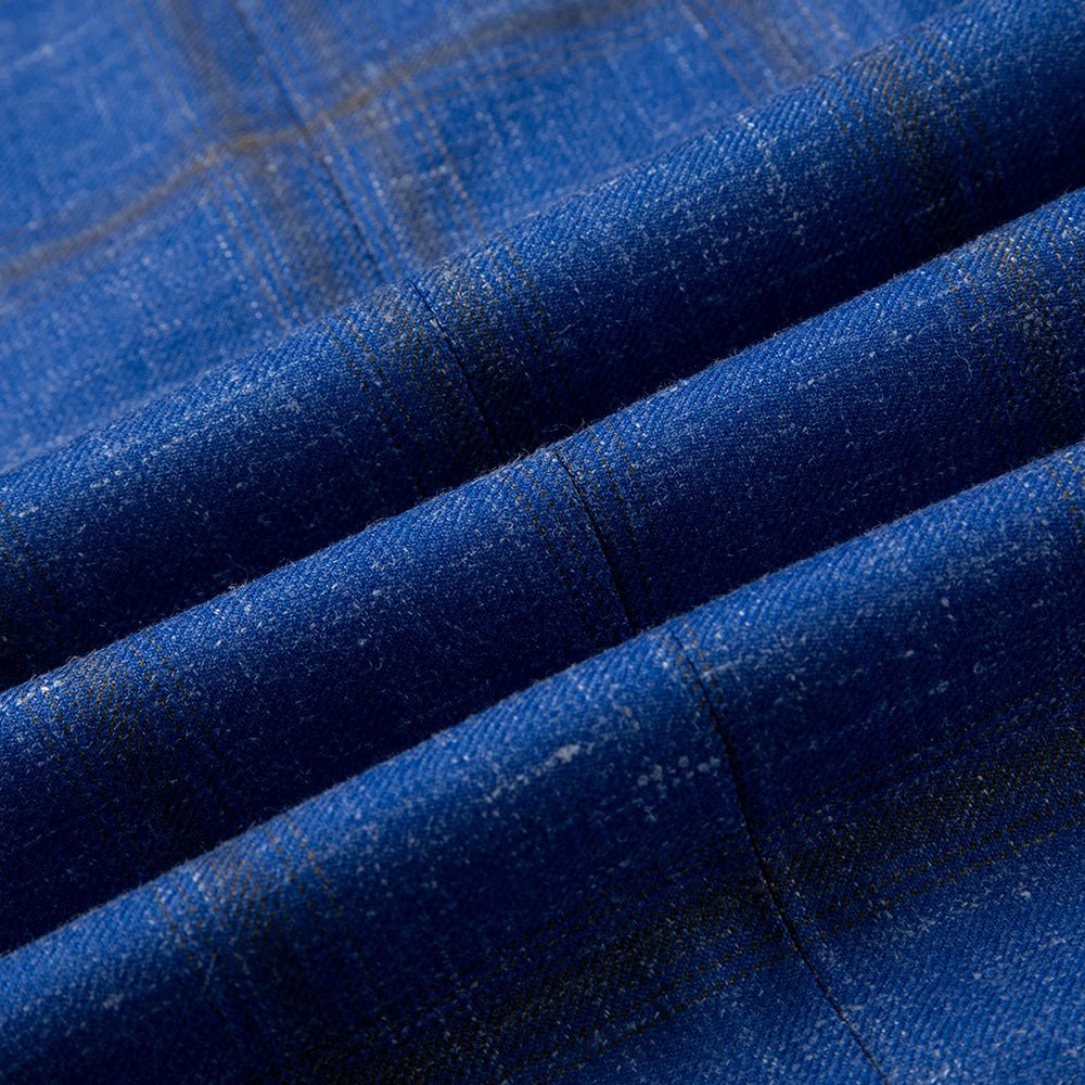 Blue Melange Sport Coat Slim Fit - Drago Fabric - Tomasso Black