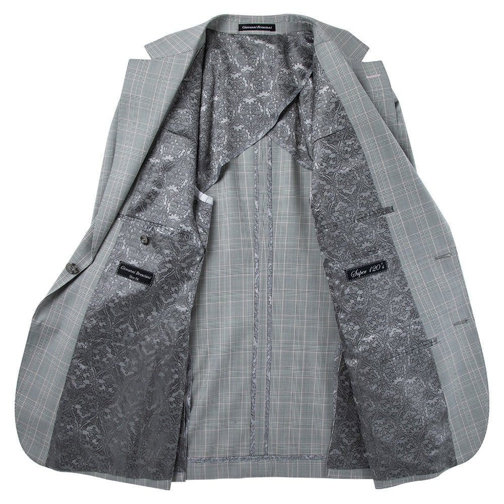 Light Grey and Pink Check Sport Coat Slim Fit - Tomasso Black