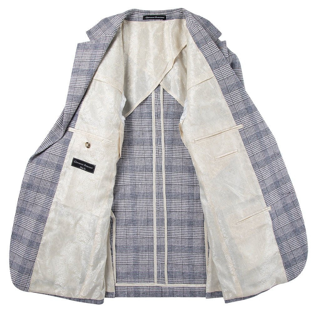 Light Grey Glen Plaid Sport Coat Slim Fit - Tomasso Black