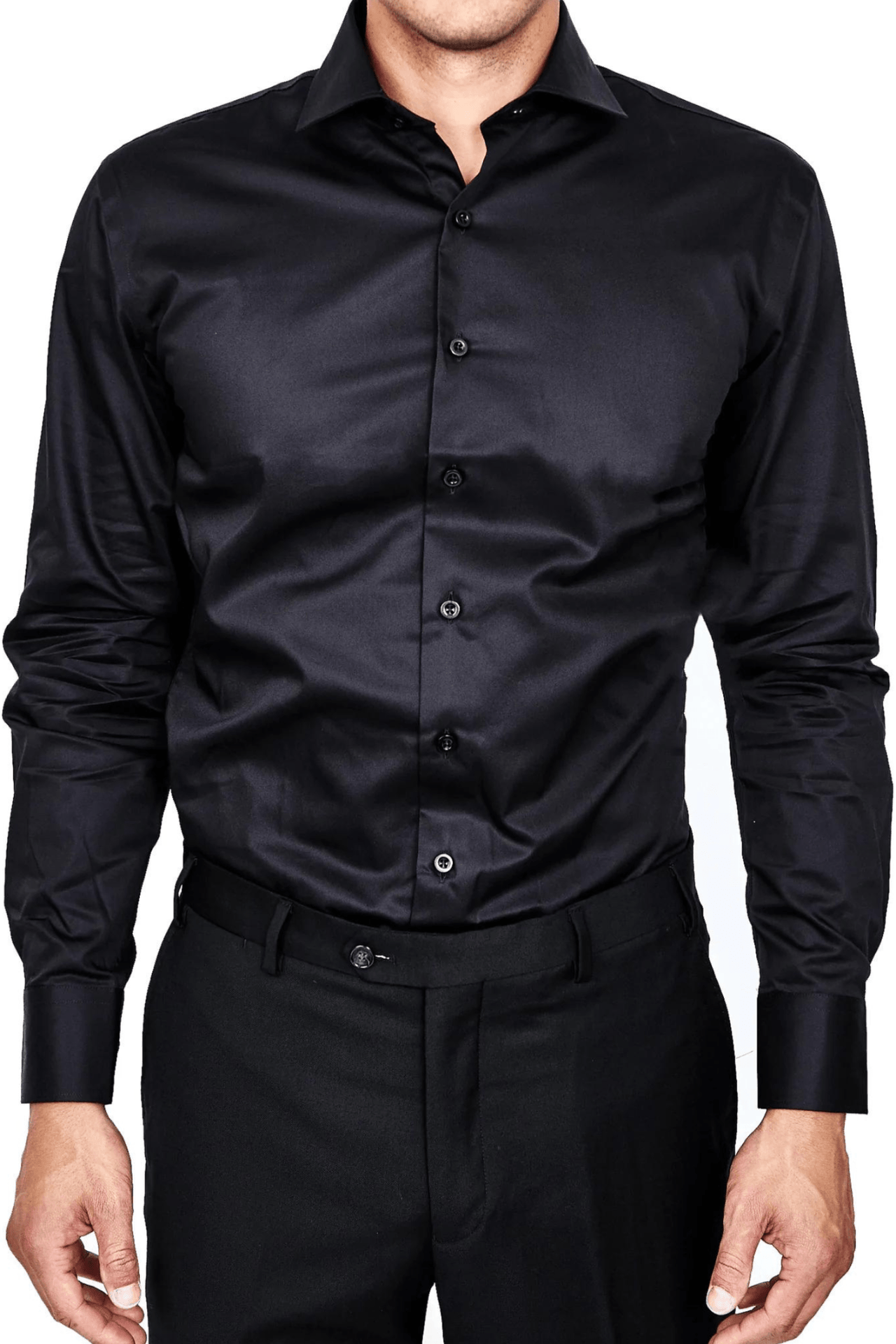 100% Cotton Black Shirt - Tomasso Black