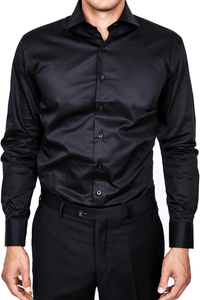 Thumbnail for 100% Cotton Black Shirt - Tomasso Black