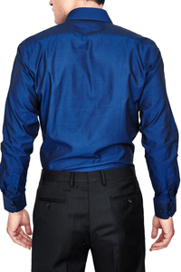 Thumbnail for 100% Cotton Dark Blue Shirt - Tomasso Black