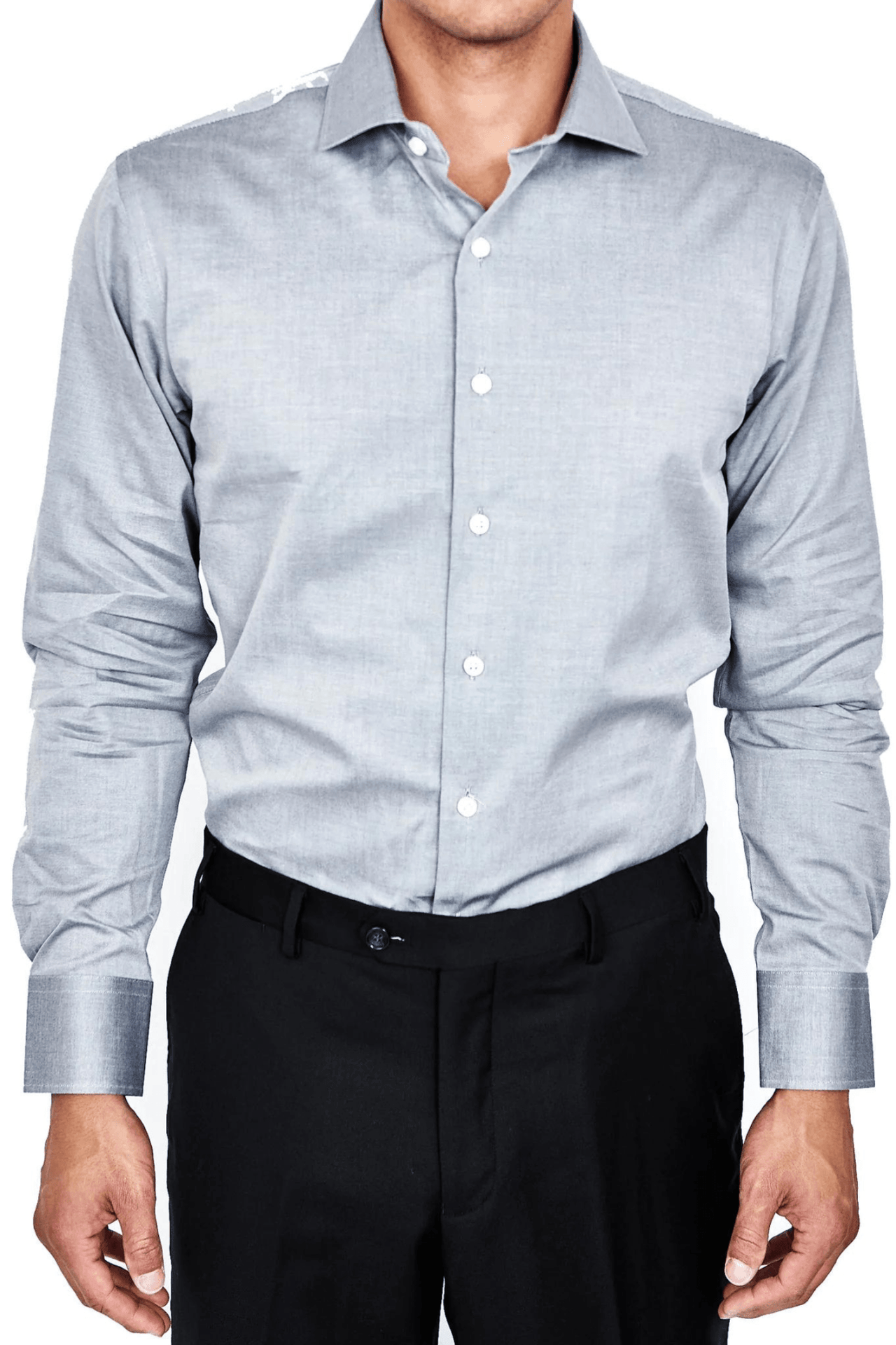 100% Cotton Grey Shirt - Tomasso Black