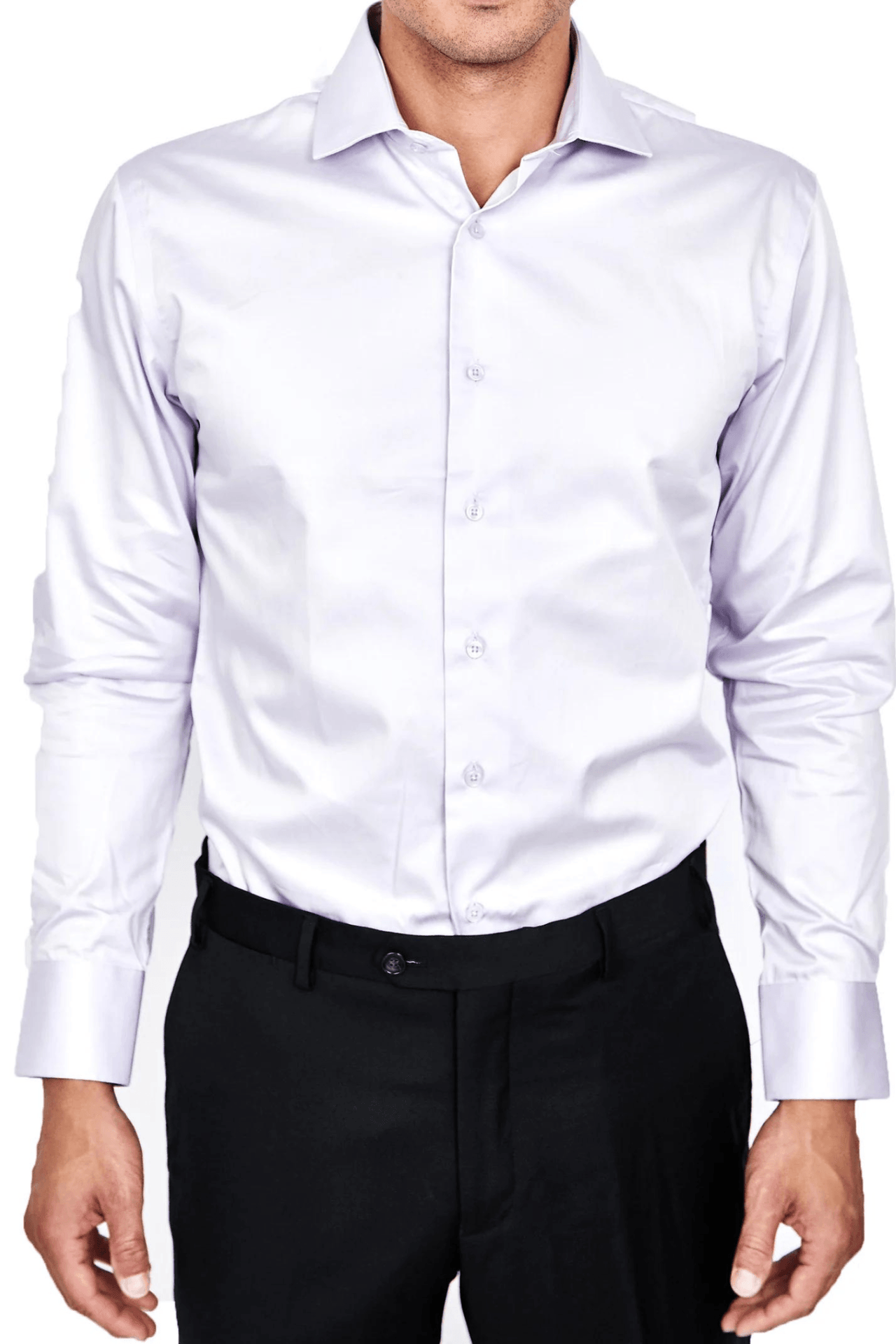 100% Cotton Lavender Shirt - Tomasso Black