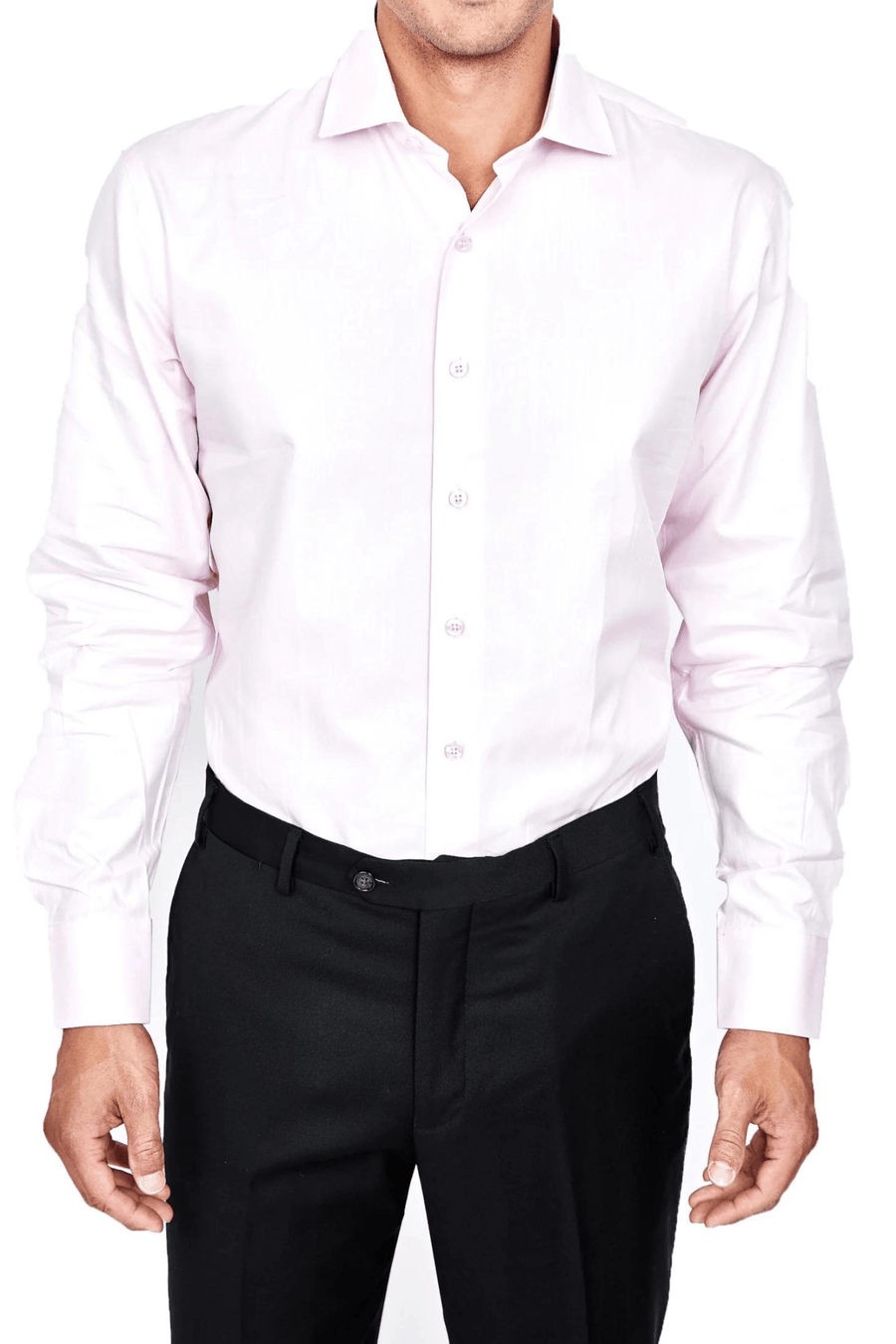 100% Cotton Light Pink Shirt - Tomasso Black
