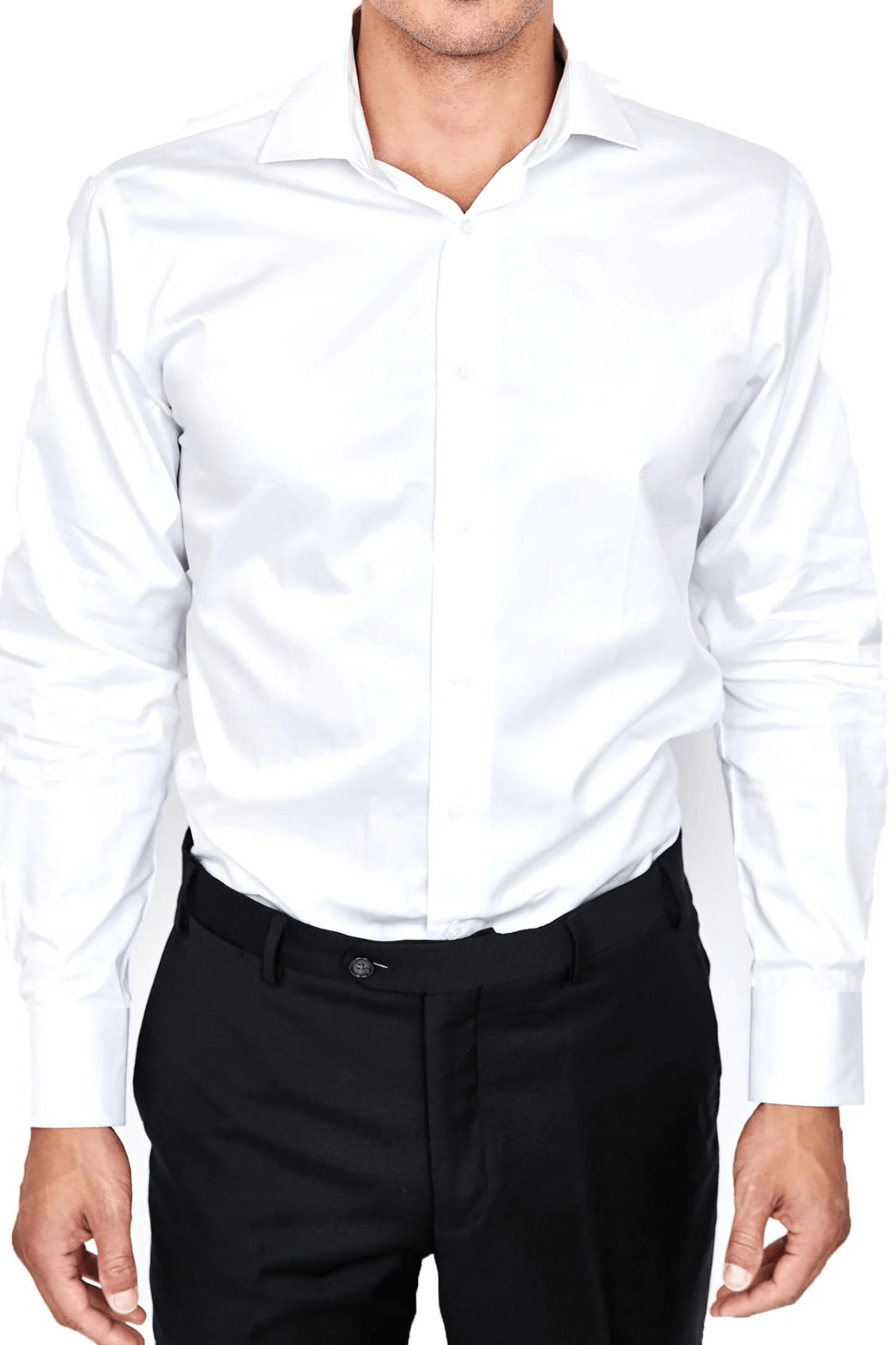 100% Cotton White Shirt - Tomasso Black
