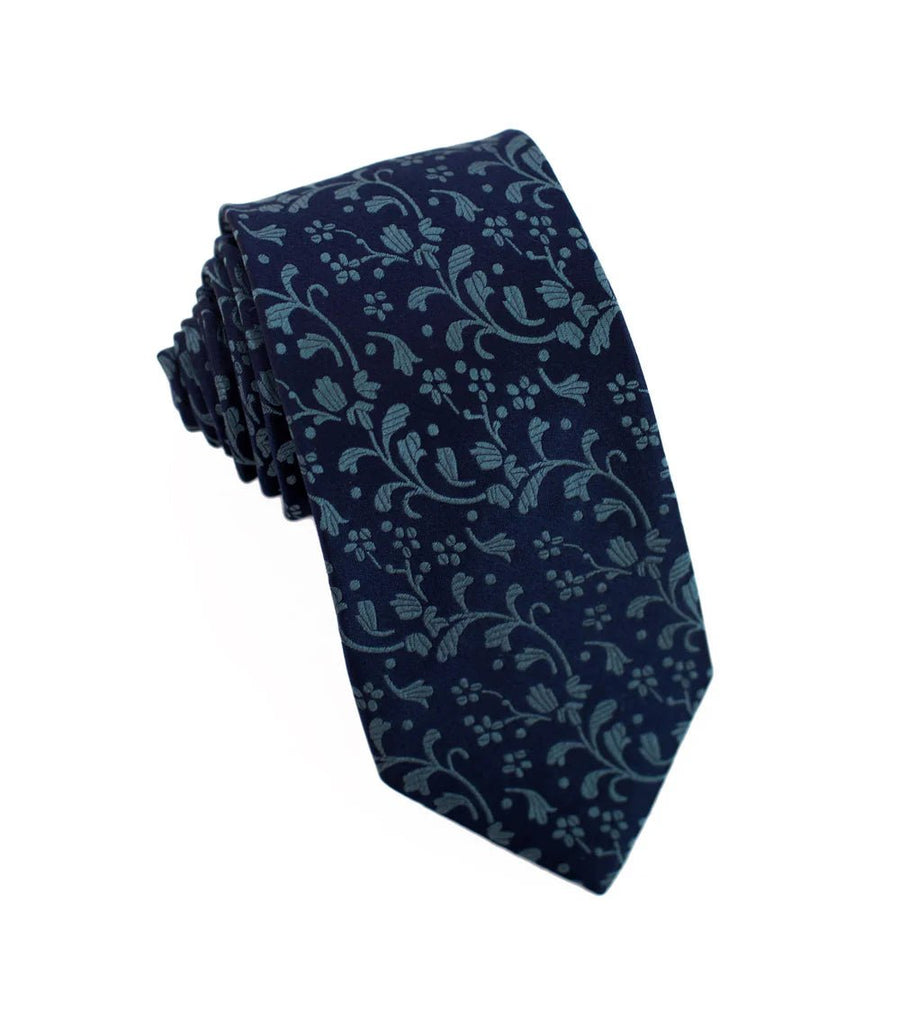 100% Woven Silk Aqua Paisley - Tomasso Black