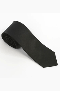 Thumbnail for 100% Woven Silk Black Tie - Tomasso Black