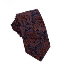 Thumbnail for 100% Woven Silk Bronze Multi Paisley - Tomasso Black