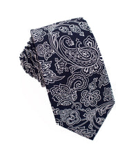 Thumbnail for 100% Woven Silk Contrast Paisley - Tomasso Black