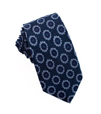 Thumbnail for 100% Woven Silk Deep Blue Oval - Tomasso Black
