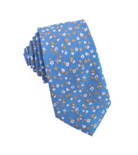 Thumbnail for 100% Woven Silk Light Blue Floral - Tomasso Black