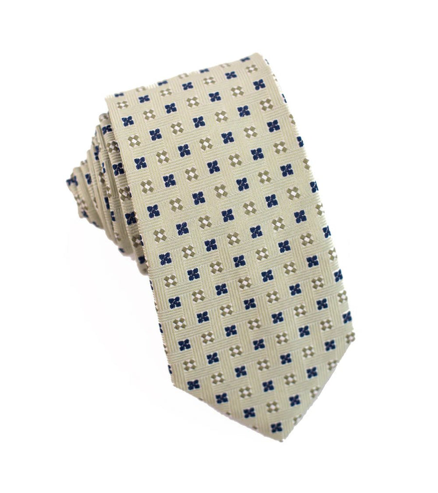 100% Woven Silk Pale Green Pattern - Tomasso Black