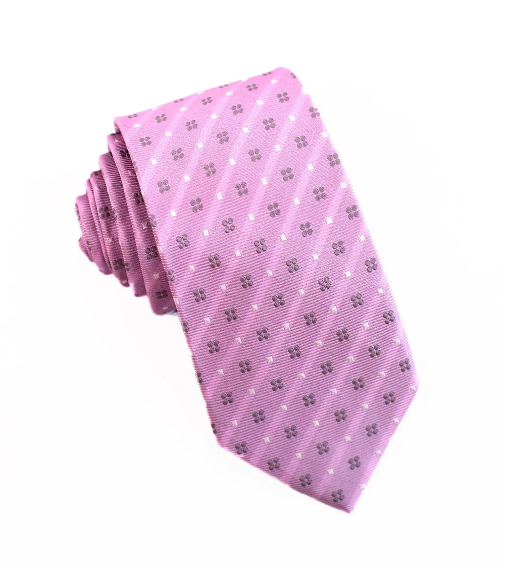 100% Woven Silk Pink Flash Pattern - Tomasso Black