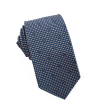 Thumbnail for 100% Woven Silk Tie Blue Pattern - Tomasso Black