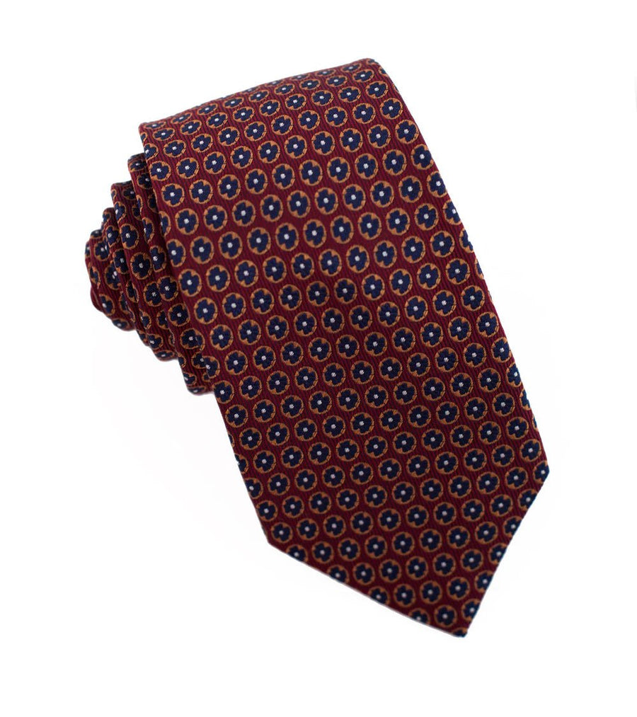 100% Woven Silk Tie Bronze Pattern - Tomasso Black