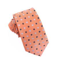 Thumbnail for 100% Woven Silk Tie Peach Pattern - Tomasso Black