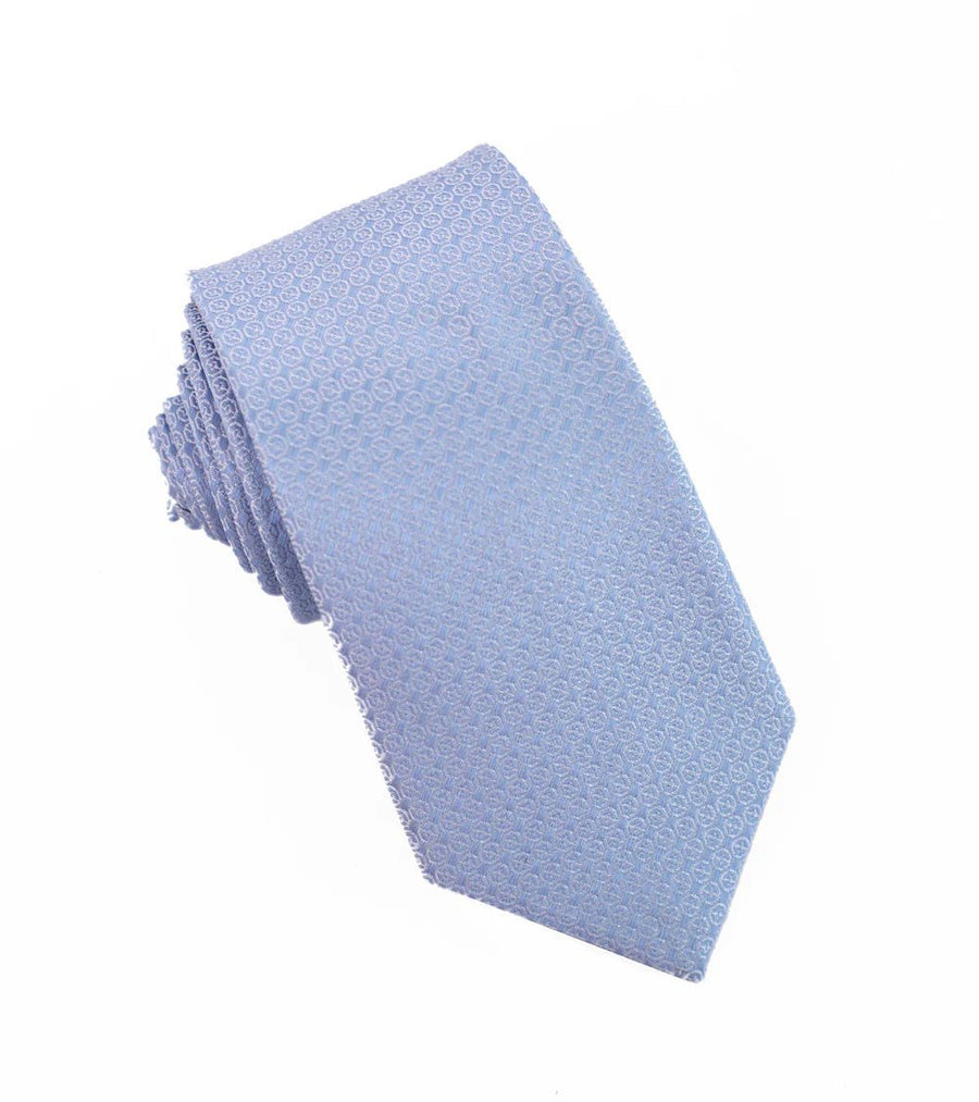 100% Woven Silk Tie Periwinkle Pattern - Tomasso Black