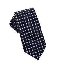 Thumbnail for 100% Woven Silk Tie X Pattern - Tomasso Black
