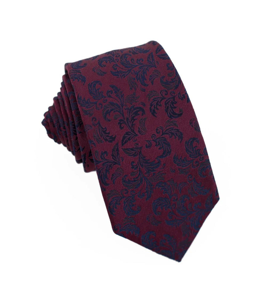100% Woven Silk Wine Floral - Tomasso Black