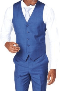 Thumbnail for Beautiful Blue Luxurious Italian Wool Collection Vest - Tomasso Black