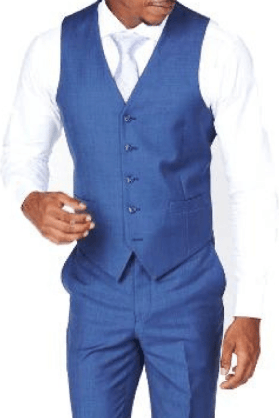 Beautiful Blue Luxurious Italian Wool Collection Vest - Tomasso Black