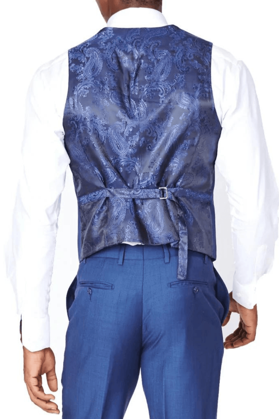 Beautiful Blue Luxurious Italian Wool Collection Vest - Tomasso Black