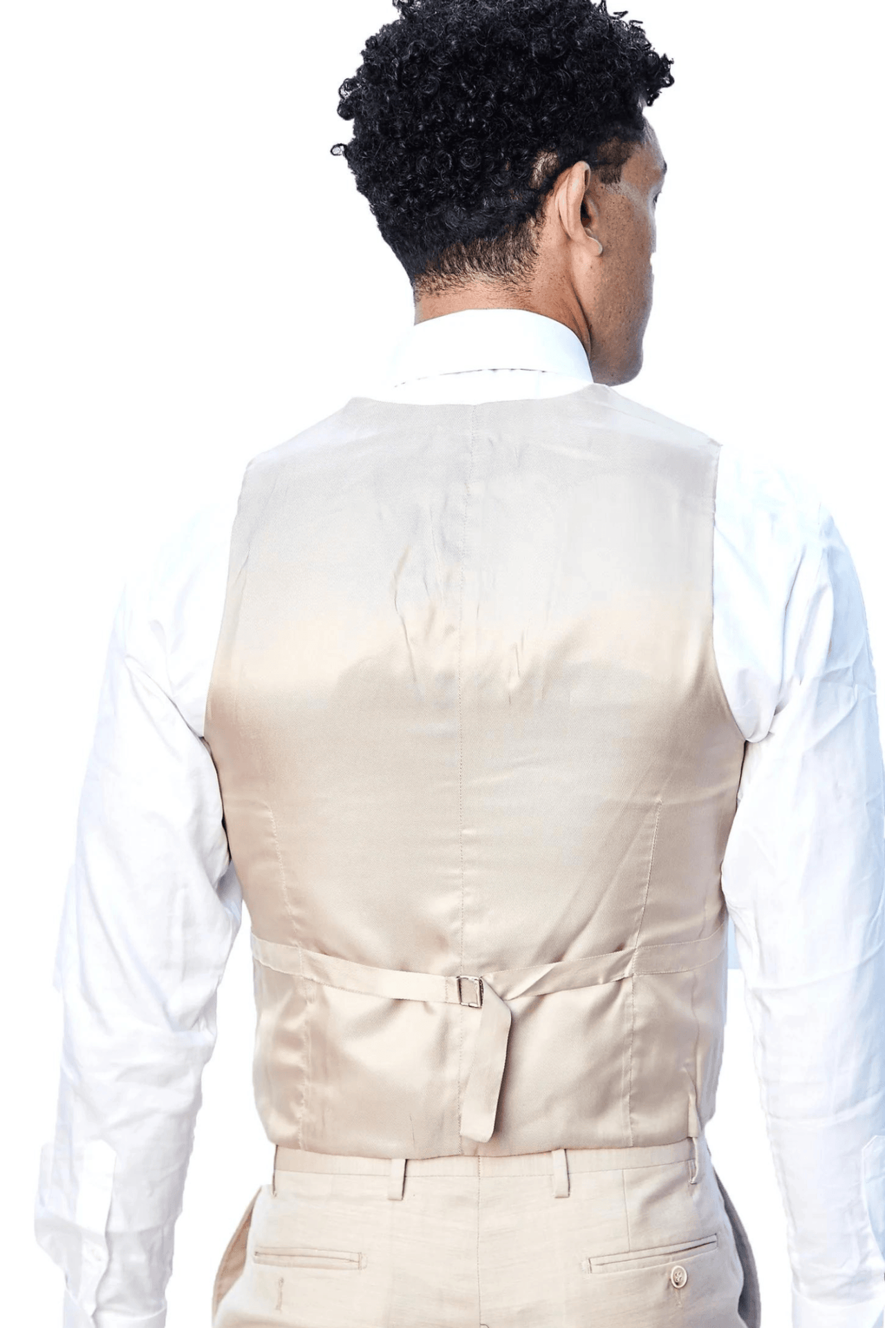 Beige Luxurious Italian Wool Collection Vest - Tomasso Black