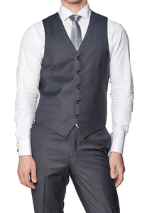 Thumbnail for Charcoal Luxurious Italian Wool Collection Vest - Tomasso Black