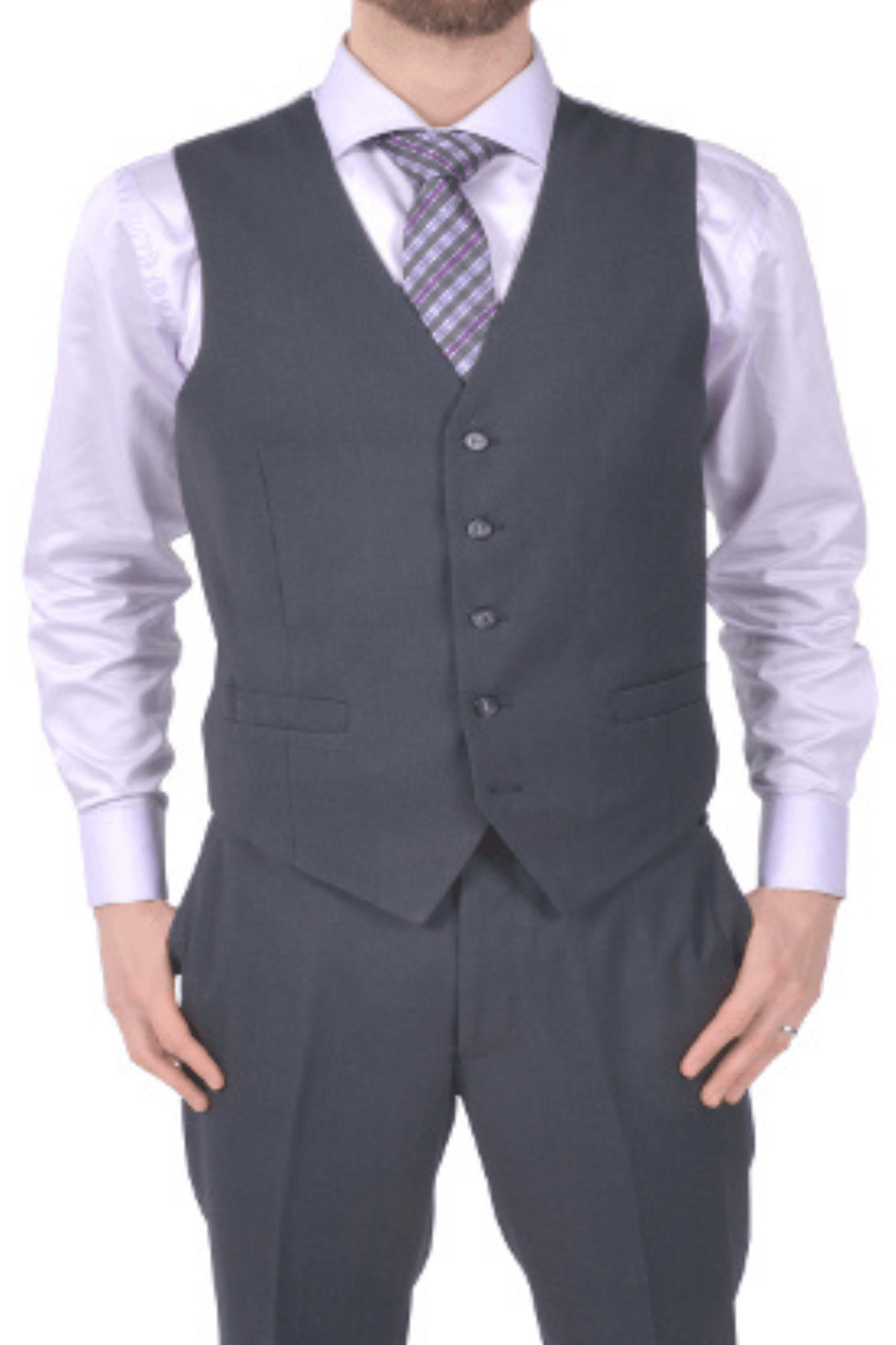 Charcoal Tailor's Stretch Collection Vest - Tomasso Black