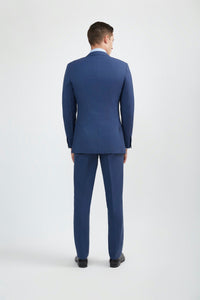 Thumbnail for Italian Cut Men's Royal Blue Suit - Tomasso Black