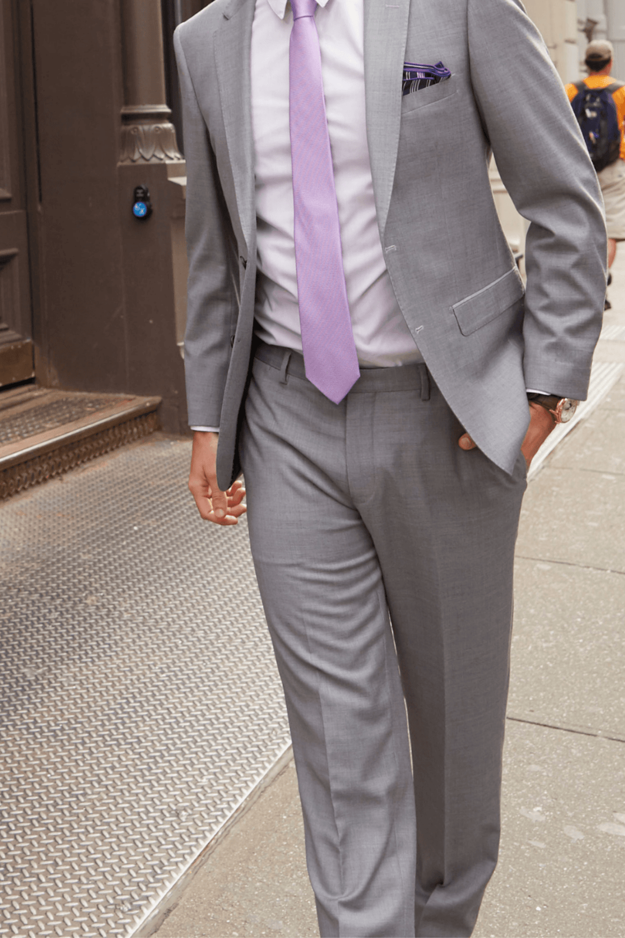 Blonde Business Woman Purple Shirt Grey Stock Photo 9298615 | Shutterstock