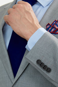 Thumbnail for Lite Grey Suit Made From 100% Merino Wool - Tomasso Black