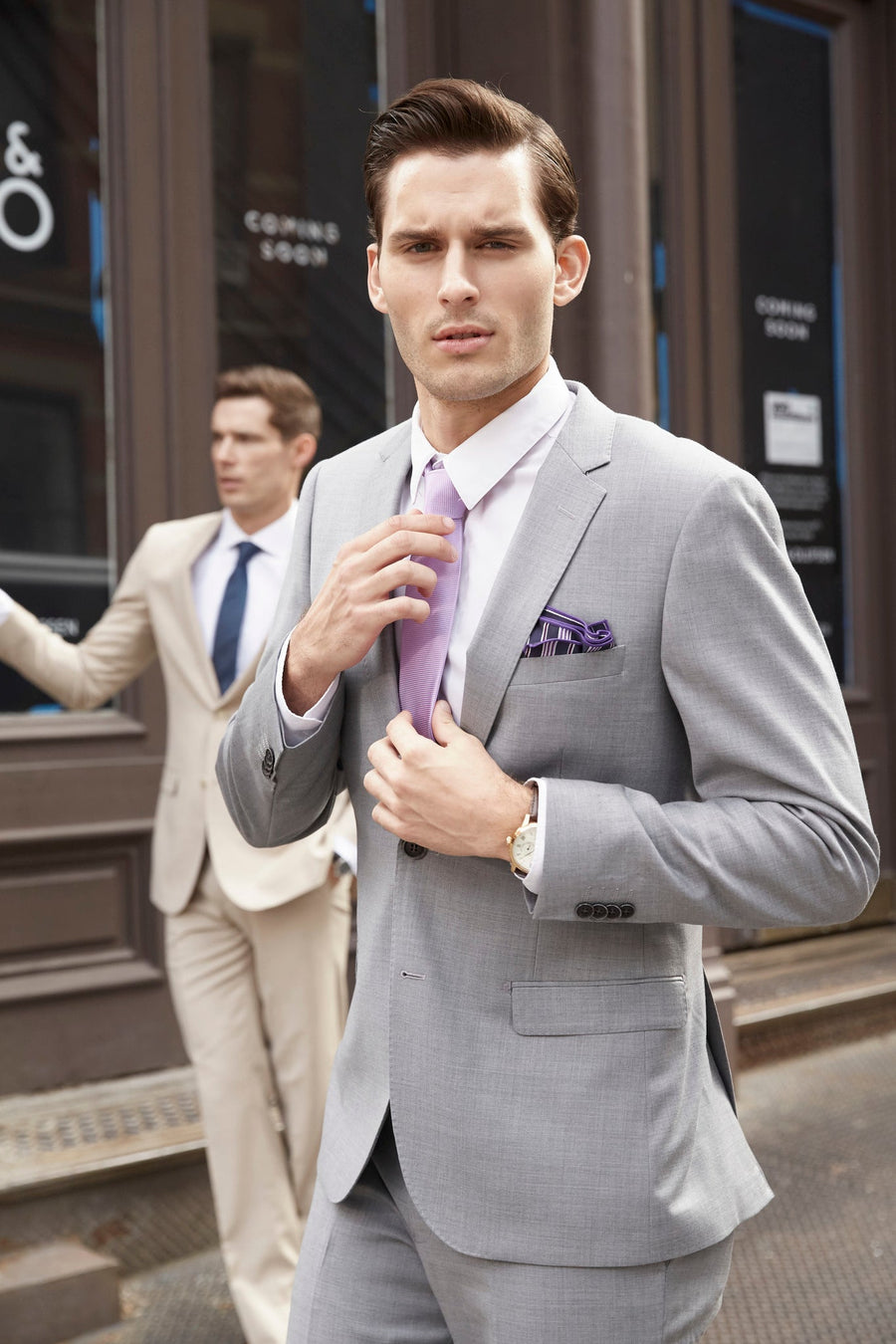 Light Grey Suit Order Men's Light Grey Suit Online at Tomasso Black Tomasso Black