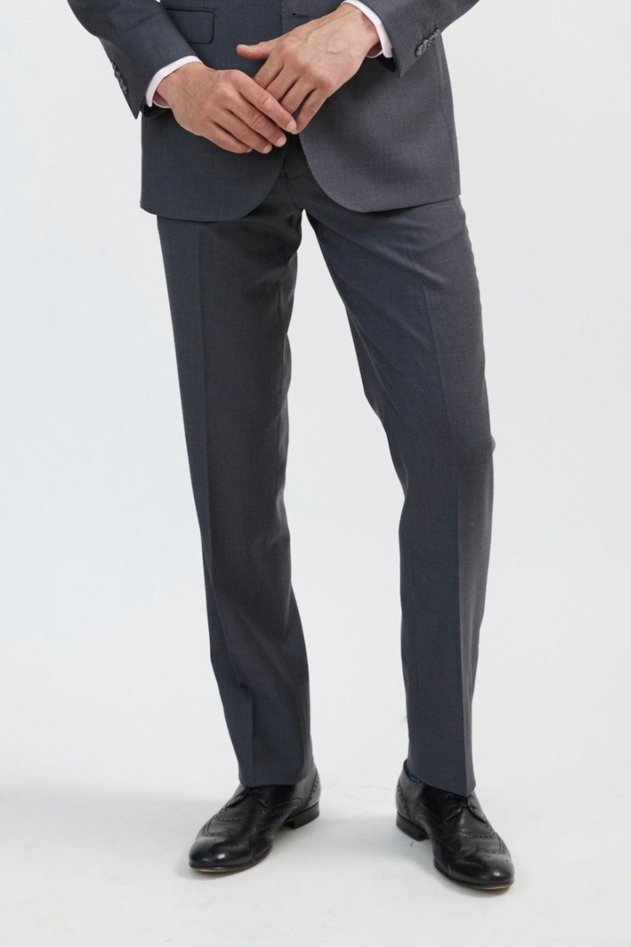 dark gray mens dress pants men casual versatile fashion stretch pants soild  color slim fit small feet suit trousers - Walmart.com