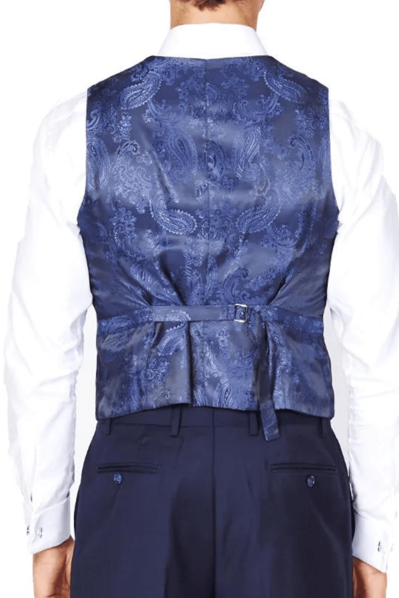 Low Cut Navy Luxurious Italian Wool Collection Vest - Tomasso Black