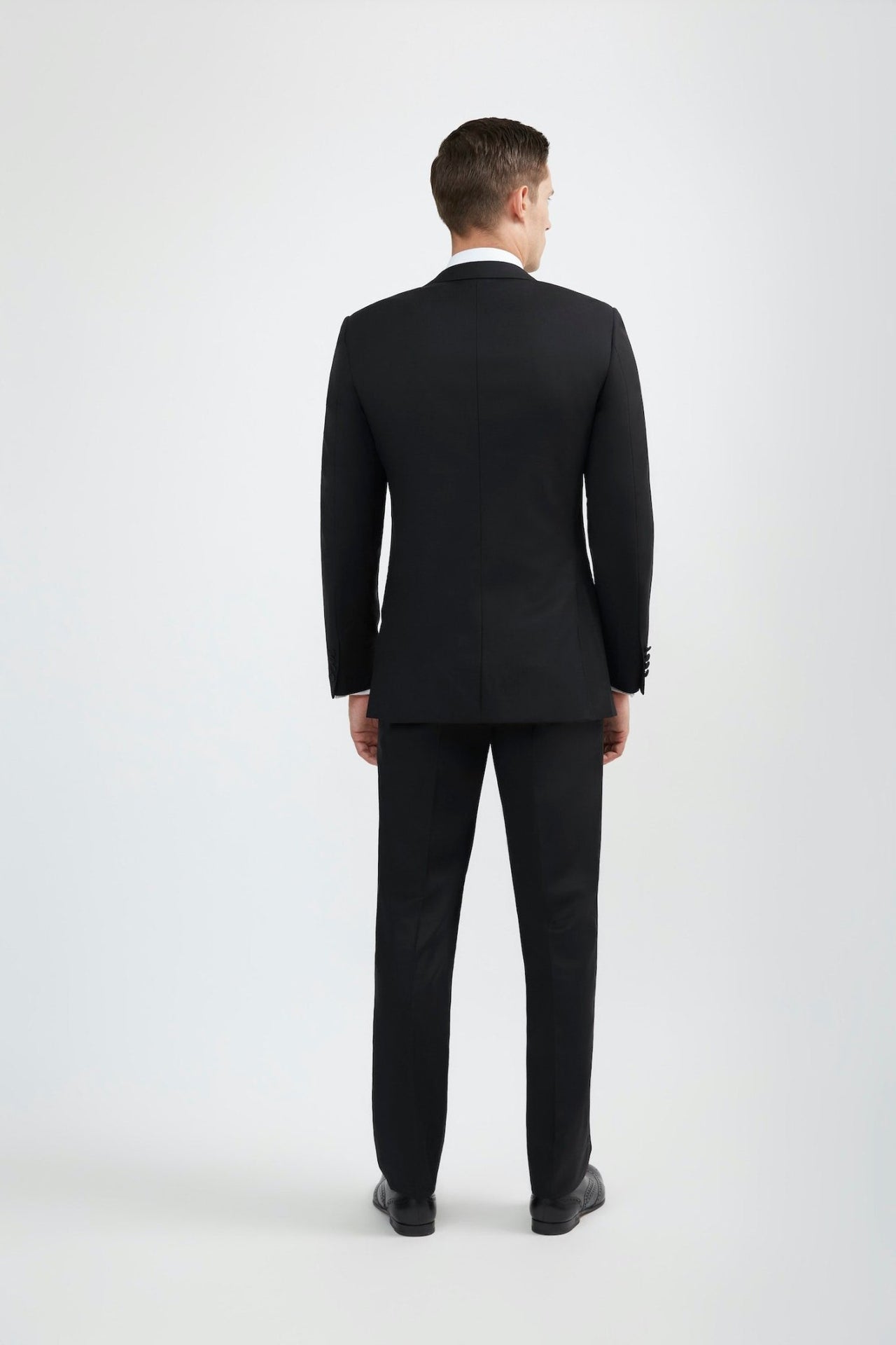 Luxurious 100% Super Fine Italian Wool Black Suit - Tomasso Black