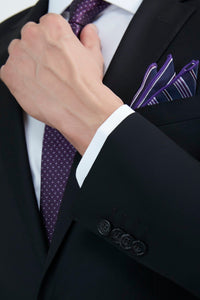 Thumbnail for Luxurious 100% Super Fine Italian Wool Black Suit - Tomasso Black