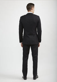 Thumbnail for Luxurious 100% Super Fine Italian Wool Black Suit Pants - Tomasso Black