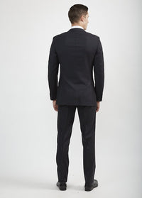 Thumbnail for Luxurious 100% Super Fine Italian Wool Charcoal Grey Jacket - Tomasso Black
