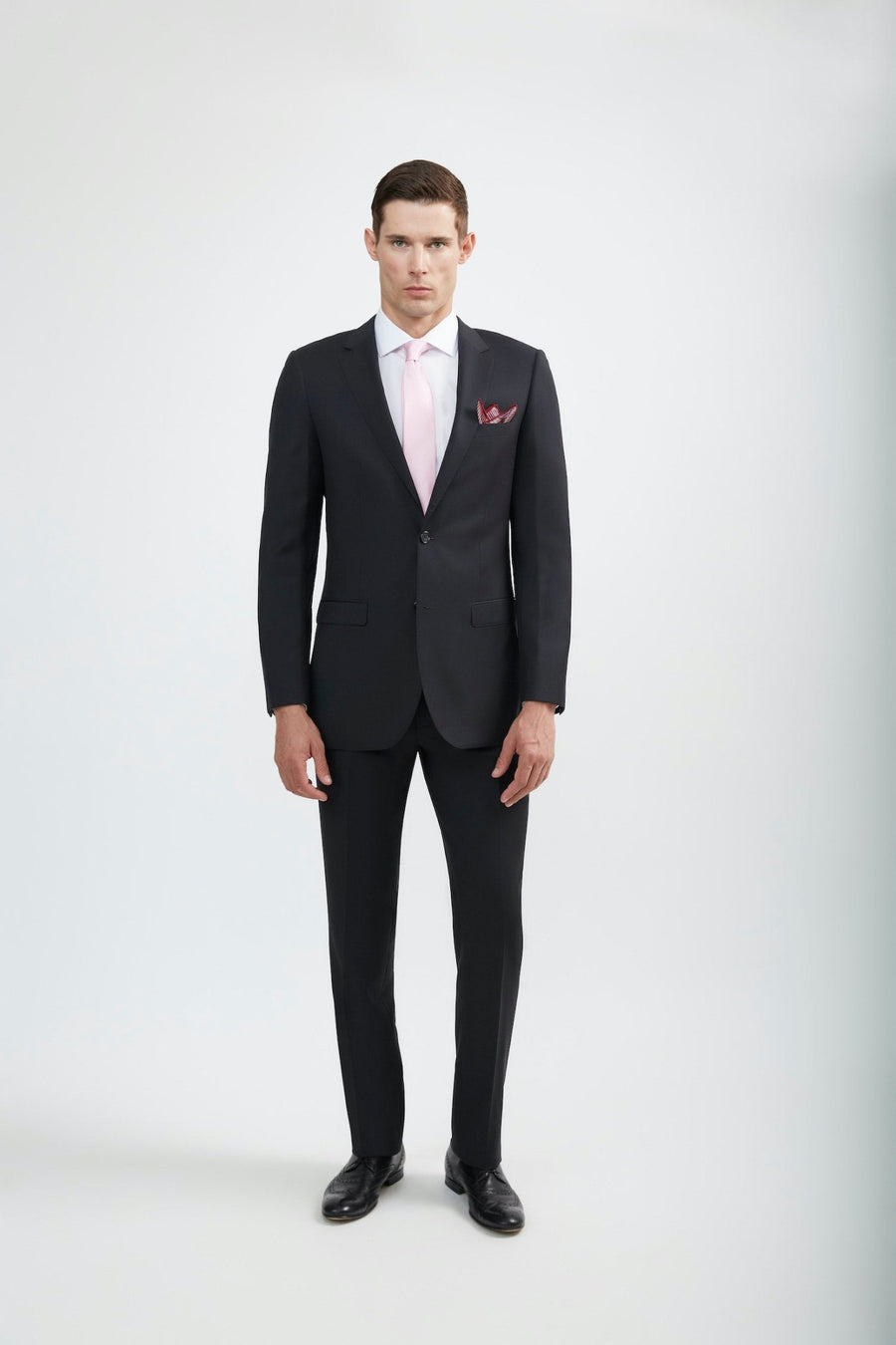 Luxurious 100% Super Fine Italian Wool Charcoal Grey Suit - Tomasso Black