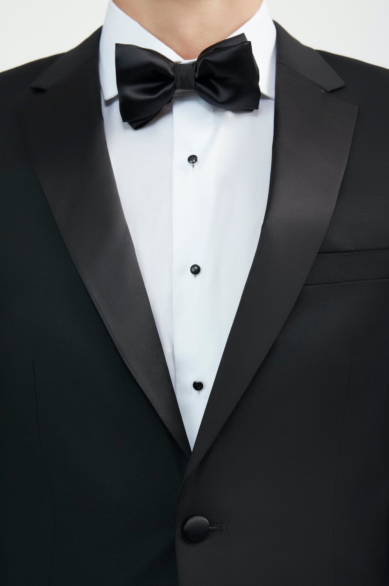 Luxurious 100% Super Fine Italian Wool Classic Black Tuxedo - Tomasso Black