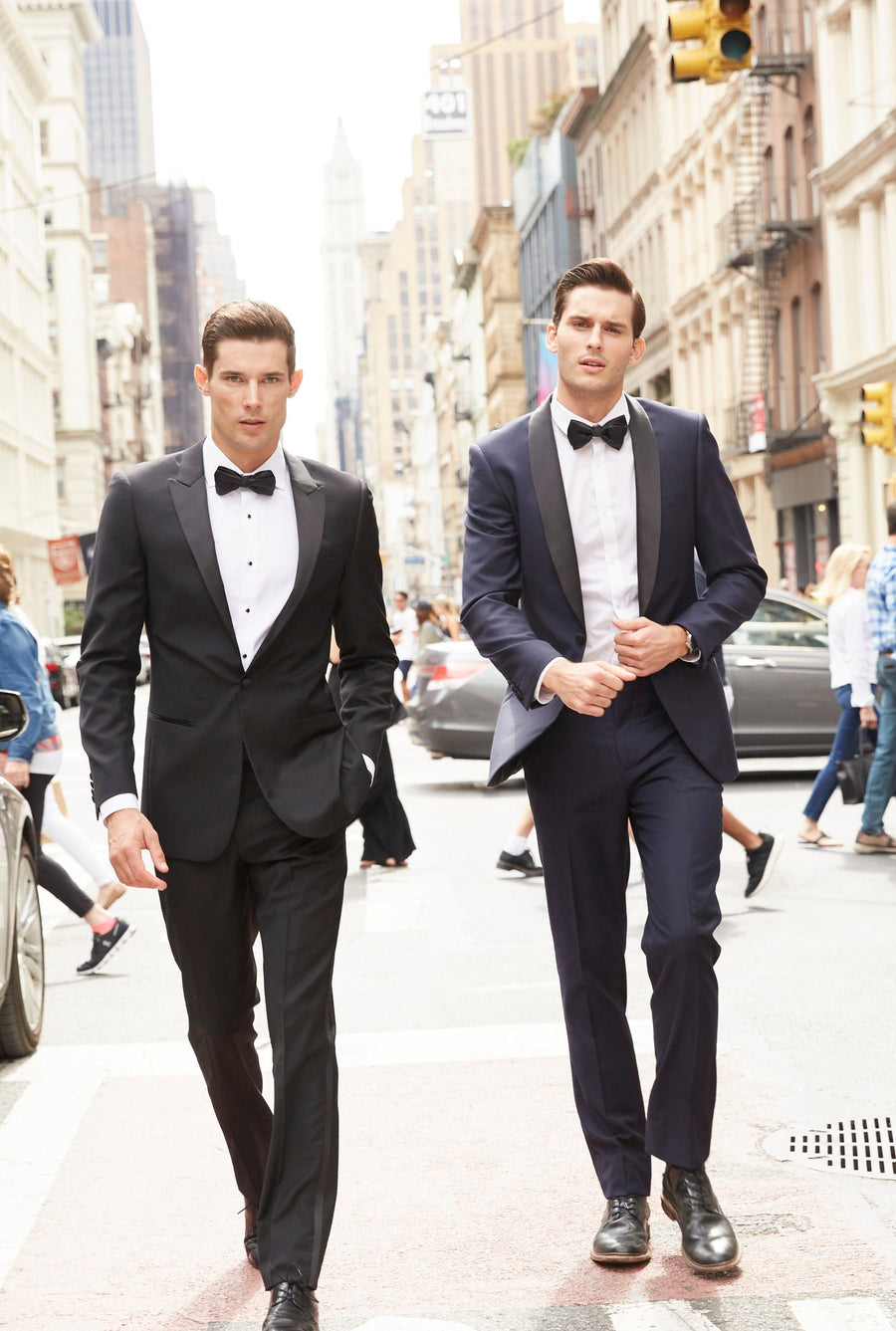 Luxurious 100% Super Fine Italian Wool Classic Black Tuxedo - Tomasso Black