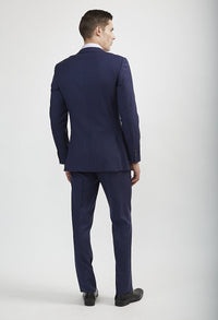 Thumbnail for Luxurious 100% Super Fine Wool Italian Cut Beautiful Blue Jacket - Tomasso Black