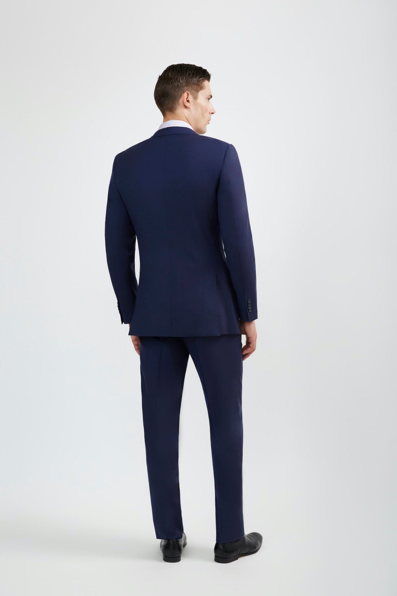 Luxurious 100% Super Fine Wool Italian Cut Beautiful Blue Suit for Men - Tomasso Black