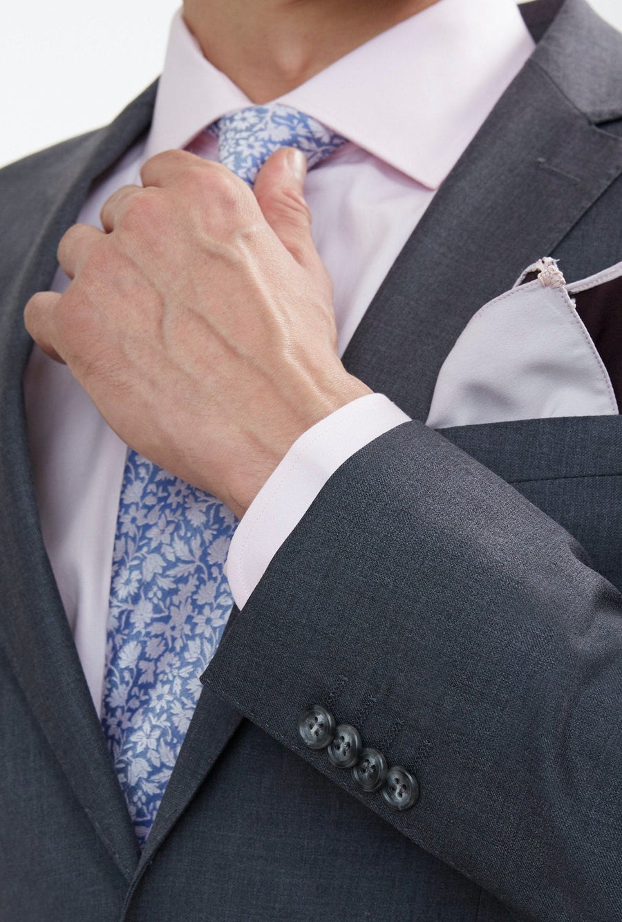 Luxurious Medium Grey Suit Jacket - Tomasso Black