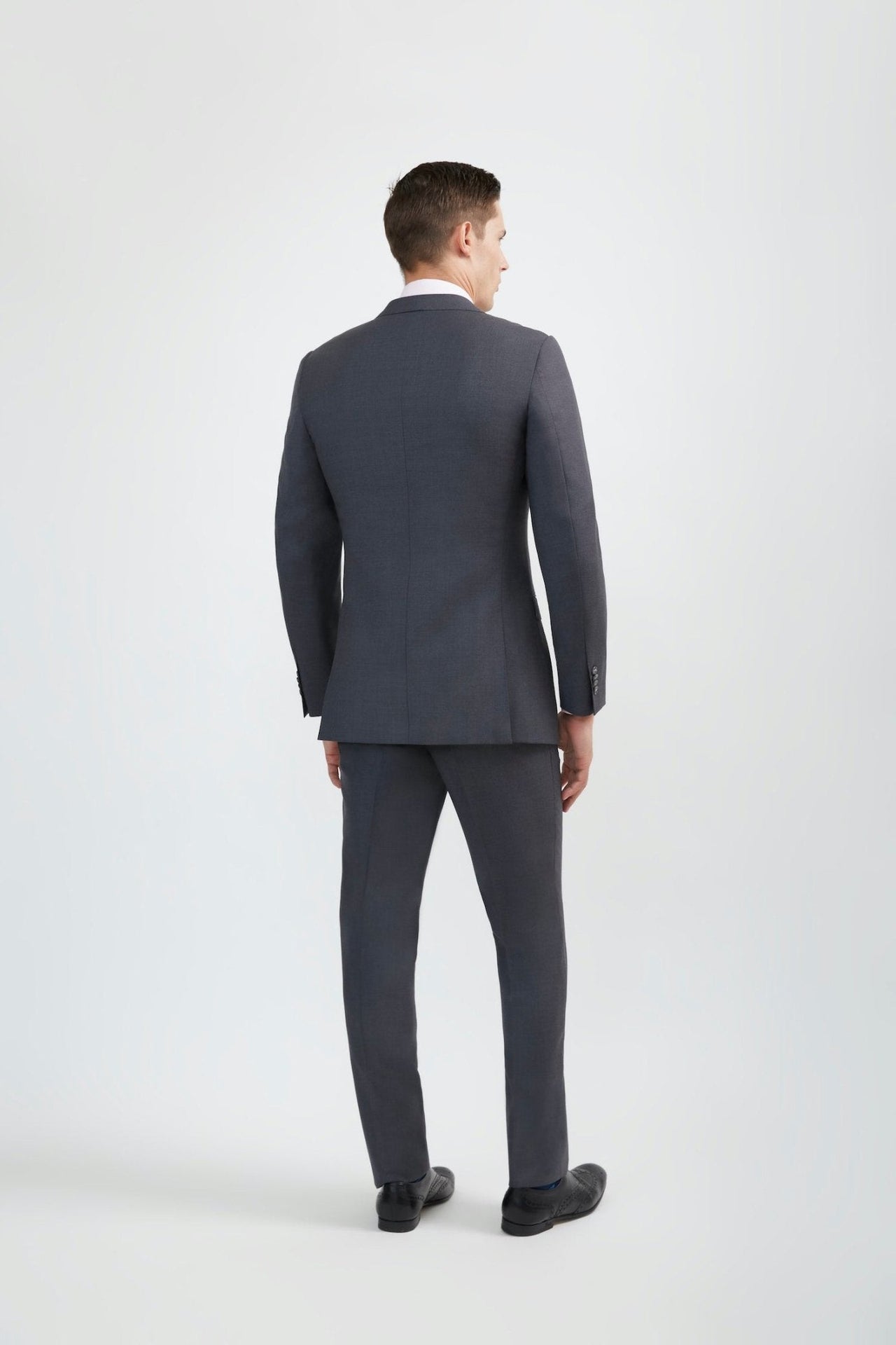 Luxurious Wool Medium Grey Suit Pants - Tomasso Black